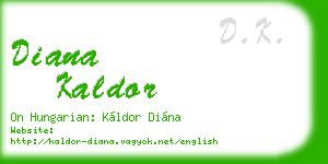 diana kaldor business card
