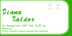 diana kaldor business card